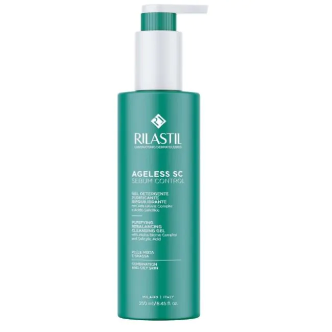 RILASTIL AGELESS SC SEBUM CONTROL GEL DETERGENTE VISO PURIFICANTE RIEQUILIBRANTE 250 ML