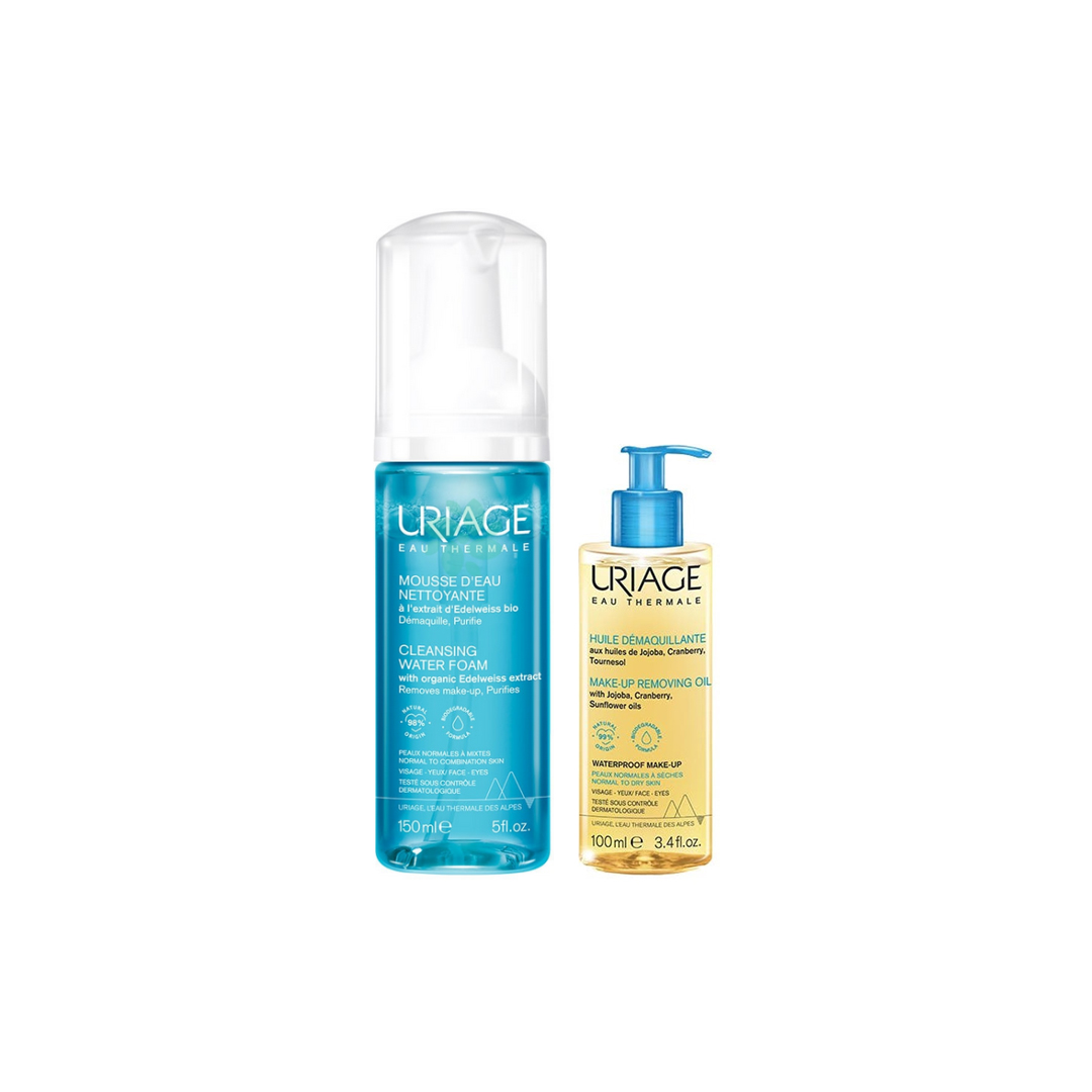 COMBO SKINCARE COREANA - DOPPIA DETERSIONE URIAGE OLIO STRUCCANTE + MOUSSE