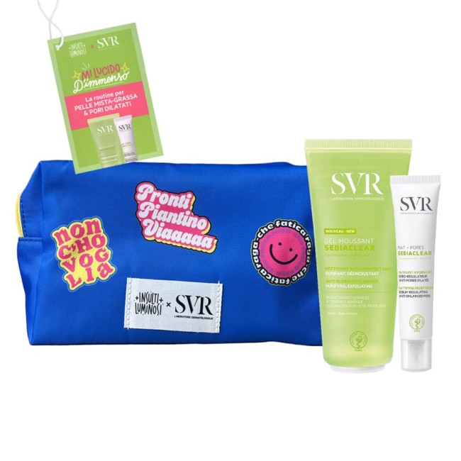 SEBIACLEAR SET MAT+PORES 40 ML + GEL MOUSSANT 200 ML + POCHETTE INSULTI LUMINOSI
