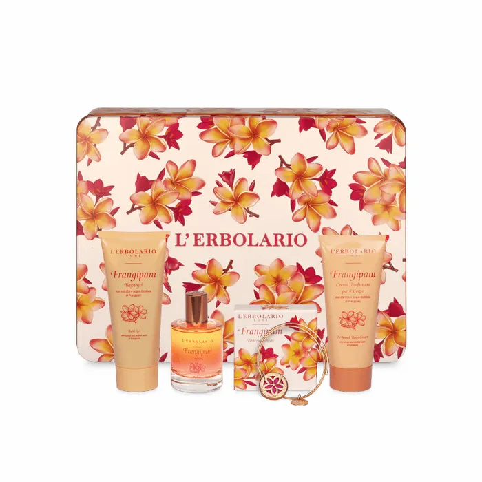 L'ERBOLARIO COFANETTO FRANGIPANI PROFUMO 50ML + BAGNOGEL 100ML + CREMA CORPO 100ML + BRACCIALE