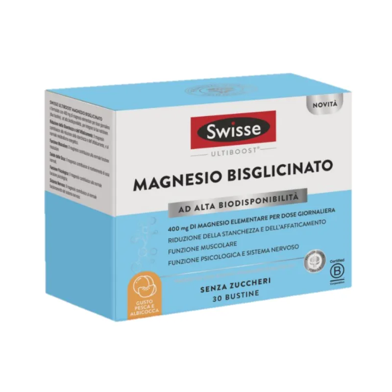 SWISSE MAGNESIO BISGLICINATO PER STANCHEZZA MENTALE E FISICA 30 BUSTINE
