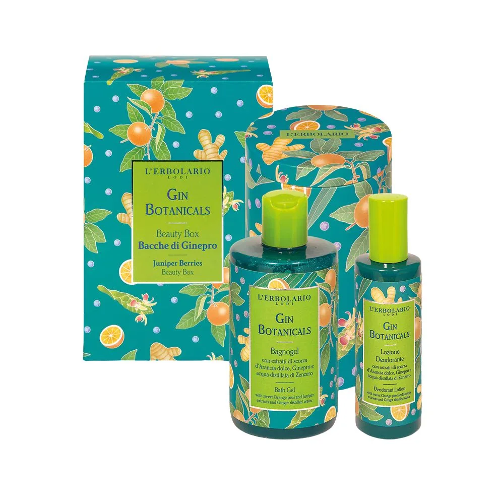L'ERBOLARIO GIN BOTANICALS - COFANETTO CORPO RINFRESCANTE CON BAGNOGEL E DEODORANTE 2 PEZZI