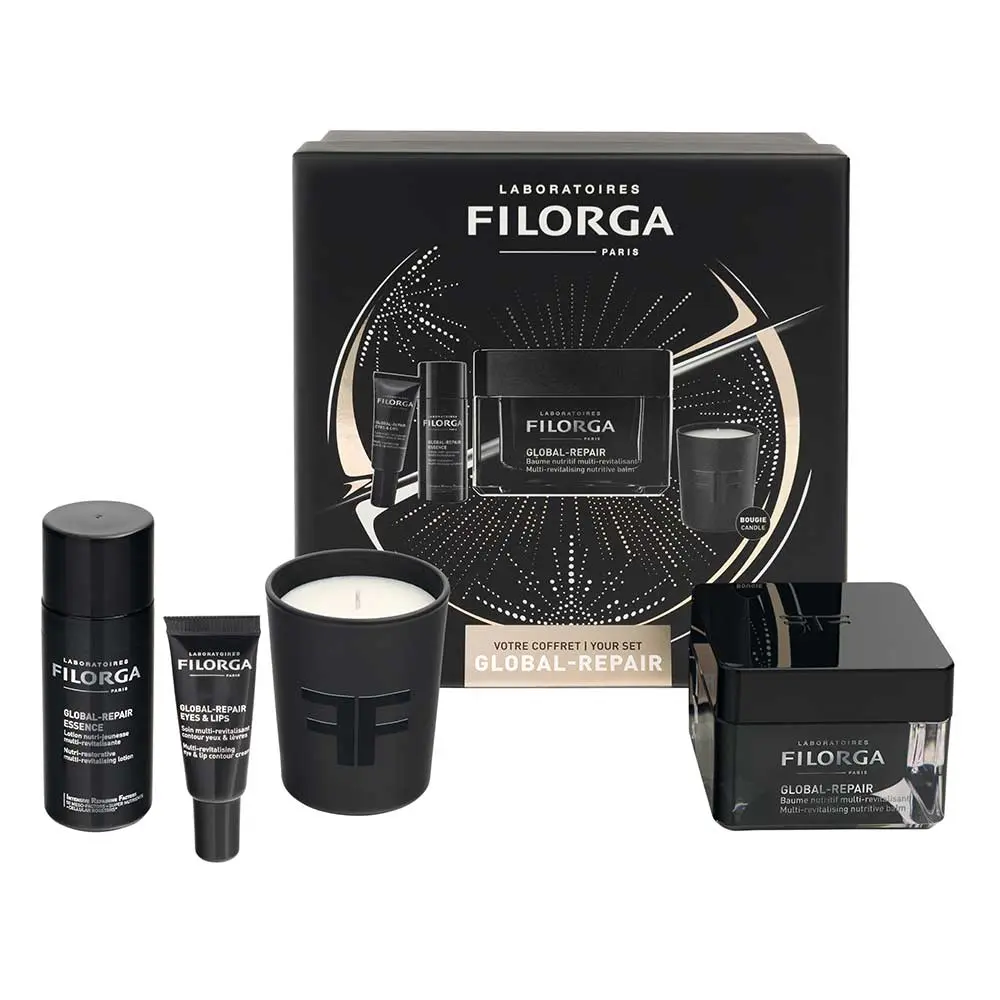 FILORGA GLOBAL REPAIR - SET ESSENCE 50ML + EYES&LIPS 4ML + BAUME 50ML + CANDELA