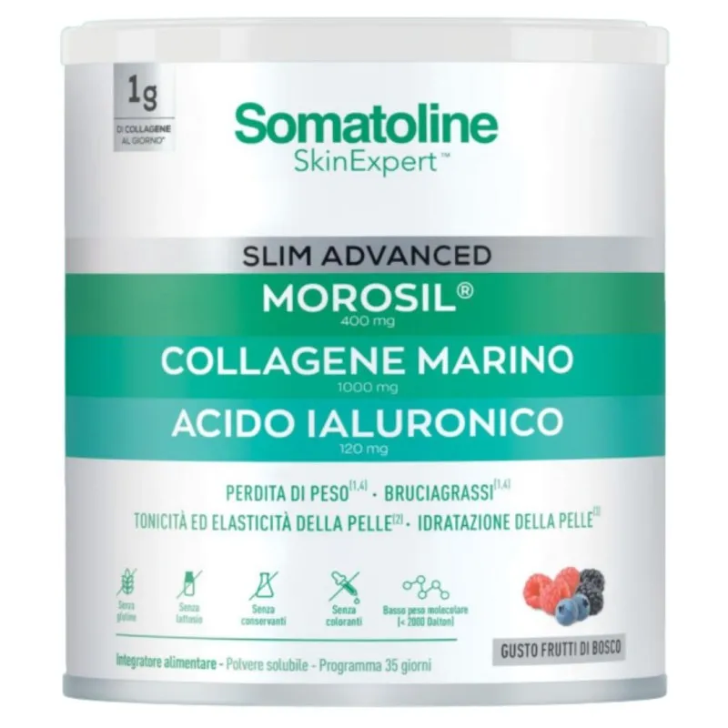DETTAGLI SOMATOLINE SKIN EXPERT SLIM ADVANCED INTEGRATORE PERDITA PESO FRUTTI DI BOSCO POLVERE 275G